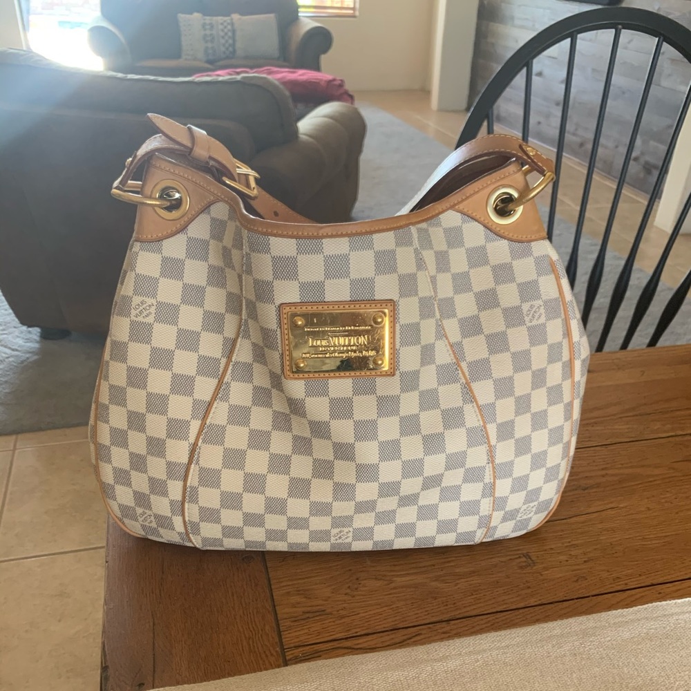 Louis Vuitton White and Tan Shoulder Bag